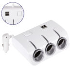 GloboStar® 81807 Πολύπριζο - Φορτιστής Αυτοκινήτου 2 x USB 3.1A & 3 x Θύρες Αναπτήρα Αυτοκινήτου DC 12-24V Max 60W Μαύρο Λευκό - Image 2