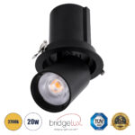 GLOBOSTAR® VIRGO-B 60313 Χωνευτό Κινούμενο Downlight Σποτ LED 20W 2500lm 36° AC 220-240V IP20 Θερμό Λευκό 2700K - Bridgelux COB Chip & TÜV SÜD Driver - Μαύρο Ματ - Μ13.5 x Π13.5 x Υ14cm / Q11.5cm - 5 Χρόνια Εγγύηση - Image 2