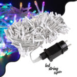 85841 Διακοσμητική Γιρλάντα 33 Μέτρα με Controller 8 Προγραμμάτων Εναλλαγών Φωτισμού - Επεκτεινόμενη 300 LED 3.6W AC 230V με Διάφανο Καλώδιο & Πρίζα Schuko Αδιάβροχη IP44 RGB Μ33m - Image 2