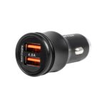 GLOBOSTAR® MATRIX GLB-106-0025 Τροφοδοτικό/Φορτιστής Αυτοκινήτου με 1 x USB 2.4A & 1 x USB-C 2.4A για Εύκαμπτη Κυλιόμενη Ψηφιακή Επιγραφή 12W AC 220-240V σε DC 5V IP20 - Μ6.6 x Π2.8 x Υ2.8cm - 2 Χρόνια Εγγύηση