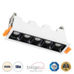 GLOBOSTAR® LUMINAR 60318 Χωνευτό Downlight Σποτ LED 10W 1400lm 36° AC 220-240V IP20 Φυσικό Λευκό 4500K - Osram SMD Chip & TÜV SÜD Driver - Λευκό & Μαύρο Ματ - Μ14.8 x Π4.3 x Υ4.5cm / Q13.5 x 3.5cm - 5 Χρόνια Εγγύηση - Image 2