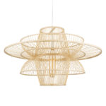 GLOBOSTAR® BALI 01758 Boho Κρεμαστό Φωτιστικό Οροφής με Ντουί 1 x E27 AC 220-240V IP20 - Μπεζ - Μ100 x Π100 x Υ60cm - Image 2