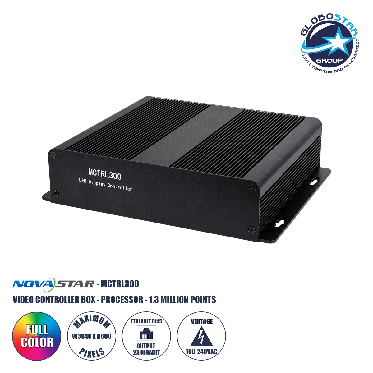41012_1 GLOBOSTAR® MCTRL300 41012 Novastar MCTRL300 Sending Box Independent Video Controller για Οθόνες LED Video Wall 1.3 million pixel - Input Signal W1920 x H1200@60Hz - 2 Gigabit Ethernet Output Port - AC 220-240V IP20 - Μ20.4 x Π16 x Υ4.8cm - 2 Χρόνια Εγγύηση - Image 1