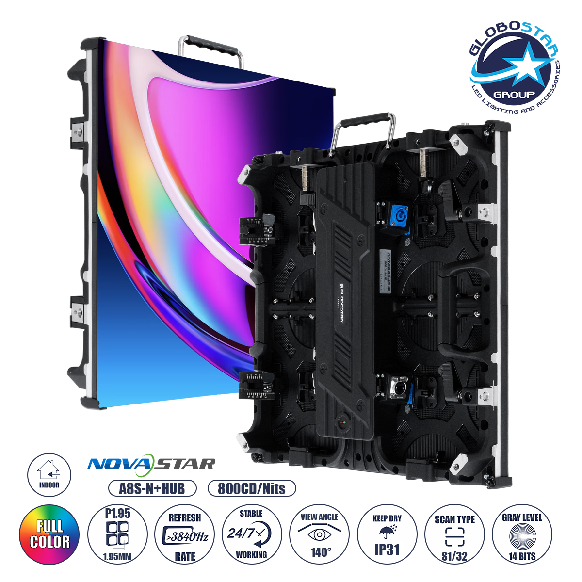 41039_1 GLOBOSTAR® CRYSTALPIX 41039 Κυρτή Οθόνη Video Wall P1.95 GOB Καμπίνα 50x50cm LED 160W 3840Hz 65536 Dots ≥800cd/㎡ Nits AC 220-240V Εσωτερικού Χώρου IP31 Full Color S1/32 14Bits - Κάρτα NovaStar A8S-N+HUB - Curved -10/+15 Angle - Προστατευτικά Γωνιών - Kinglight SMD1515 & CZCL Driver - Μ50 x Π8.5 x Υ50cm - 2 Χρόνια Εγγύηση - Image 1