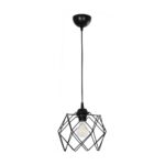 GLOBOSTAR® SOLON 201-0059 Μοντέρνο Κρεμαστό Φωτιστικό Οροφής με Ντουί 1 x E27 AC 220-240V IP20 - Μαύρο - Μ24 x Π24 x Υ23cm - Image 4
