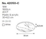InLight Πλαφονιέρα οροφής LED 18W 4cct από λευκό ακρυλικό D:30cm (42050-C-Λευκό)
