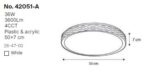 InLight Πλαφονιέρα οροφής LED 36W 4cct από λευκό ακρυλικό D:50cm (42051-Α) - Image 2
