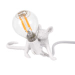 GLOBOSTAR® MOUSE 00676 Vintage Επιτραπέζιο Φωτιστικό Πορτατίφ με Ντουί 1 x E12 AC 220-240V IP20 - Λευκό - Μ13 x Π4 x Υ7cm - Image 2