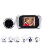 GloboStar® 86067 Επαναφορτιζόμενη Ψηφιακή Έξυπνη Camera Εξώπορτας 90° Μοιρών με Έγχρωμη Οθόνη 2.8" Inches - USB - Νυχτερινή Όραση με LED IR - Κουδούνι - Ασημί - Image 2