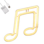 GloboStar® 78568 Φωτιστικό Ταμπέλα Φωτεινή Επιγραφή NEON LED Σήμανσης MUSIC NOTE 5W με Καλώδιο Τροφοδοσίας USB - Μπαταρίας 3xAAA (Δεν Περιλαμβάνονται) - Θερμό Λευκό 2700K - Image 2