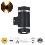 GLOBOSTAR® CANNONAL 60577 Μοντέρνο Φωτιστικό Τοίχου - Απλίκα LED 10W 1150lm 30° AC 220-240V IP20 Θερμό Λευκό 2700K - Bridgelux COB Chip & TÜV SÜD Driver - Μαύρο Ματ & Λευκό Ματ - Μ5 x Π6.5 x Υ11cm - 3 Χρόνια Εγγύηση - Image 2