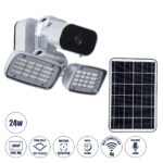 GloboStar® 86045 Αυτόνομος Ηλιακός Προβολέας LED SMD 24W 1200lm με IP Camera 1080P 2MP 4G SIM CARD WiFi 150° Ενσωματωμένη Μπαταρία 3200mAh Φωτοβολταϊκό Πάνελ Αισθητήρα Ημέρας-Νύχτας & Ρύθμιση Χρόνου Ανάμματος Αδιάβροχος IP66 Ψυχρό Λευκό 6000K - Ασημί - Image 2