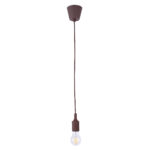 GLOBOSTAR® CABLITO 61561 Μοντέρνο Κρεμαστό Φωτιστικό Οροφής με Ντουί 1 x E27 AC 220-240V IP20 - Καφέ - Μ4 x Π4 x Υ110cm - Image 2