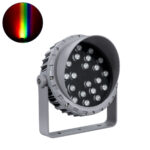 GLOBOSTAR® FLOODMENA 90647 Προβολέας Σποτ Wall Washer με Αντιθαμβωτική Γρίλια LED 24W 1920lm 30° DC 24V Αδιάβροχο IP65 Πολύχρωμο RGBW Dimmable DMX512 - Bridgelux SMD Chip - Γκρι Ανθρακί - Μ23 x Π23 x Υ18cm - 3 Χρόνια Εγγύηση - Image 2