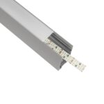 GLOBOSTAR® ALP-LINEAR LUMILINE 61765-3M Επιφανειακό / Κρεμαστό / Επιτοίχιο Προφίλ Αλουμινίου με Λευκό Γαλακτερό Πατητό Κάλυμμα για Ταινίες LED IP20 - Γκρι Ανθρακί Ματ - Μ300 x Π3.5 x Υ7cm - Image 2