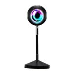 GLOBOSTAR® SUNSET GLB-106-0022 Επιτραπέζιο Φωτιστικό Πορτατίφ Προτζέκτορας Sunset με RF Ασύρματο Χειριστήριο & Λειτουργία μέσω WiFi APP LED 6W 360lm 60° AC 220-240V IP20 Πολύχρωμο RGB Dimmable - Sanan SMD Chip - Μαύρο - Μ10 x Π10 x Υ27cm - 2 Χρόνια Εγγύηση