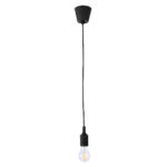 GLOBOSTAR® CABLITO 61562 Μοντέρνο Κρεμαστό Φωτιστικό Οροφής με Ντουί 1 x E27 AC 220-240V IP20 - Μαύρο - Μ4 x Π4 x Υ110cm - Image 2