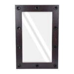 GloboStar® MAKEUP MIRROR-60x90-2 Μοντέρνος Καθρέπτης Μακιγιάζ με Πλαίσιο Φυσικού Ξύλου με Διακόπτη On/Off 10 x E27 AC220-240V - Μ60 x Π7 x Υ90cm - Καφέ Wenge - Image 4