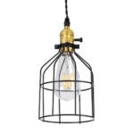 GLOBOSTAR® GALOT 01179 Vintage Κρεμαστό Φωτιστικό Οροφής με Ντουί 1 x E27 AC 220-240V IP20 - Μαύρο & Χρυσό - Μ13.5 x Π13.5 x Y16cm - Image 2