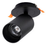 GLOBOSTAR® LEO 60350 Χωνευτό Κινούμενο Φωτιστικό Downlight Σποτ με Ντουί 1 x GU10 AC 220-240V IP20 - Μαύρο Ματ - Μ9 x Π9 x Υ17cm / Q7cm - Image 2