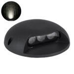 GLOBOSTAR® STEPLUNA 90617 Φωτιστικό Σκαλοπατιού / Διαδρόμου LED 3W 345lm 10° DC 24V Αδιάβροχο IP65 Φυσικό Λευκό 4500K Dimmable - Bridgelux SMD Chip - Μαύρο Ματ - Μ12 x Π12 x Υ3cm - 3 Χρόνια Εγγύηση - Image 2