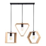 GLOBOSTAR® ELISE 00682 Μοντέρνο Κρεμαστό Φωτιστικό Οροφής με Ντουί 3 x E27 AC 220-240V IP20 - Μπεζ & Μαύρο - Μ76 x Π8 x Υ25cm - Image 2
