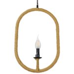 GLOBOSTAR® LINDELL 10001142 Vintage Κρεμαστό Φωτιστικό Οροφής με Ντουί 1 x E14 AC 220-240V IP20 - Μαύρο & Μπεζ - Μ35 x Π10 x Υ53cm - Image 2