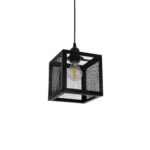 GLOBOSTAR® JAULA 204-0181 Μοντέρνο Κρεμαστό Φωτιστικό Οροφής Μονόφωτο 1 x E27 AC 220-240V IP20 Μαύρο - Μ16 x Π16 x Υ16cm - Image 2