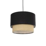 GLOBOSTAR® BIGGIE 204-0098 Μοντέρνο Κρεμαστό Φωτιστικό Οροφής με Ντουί 1 x E27 AC 220-240V IP20 - Μαύρο & Μπεζ - Μ30 x Π30 x Υ23,5cm - Image 2