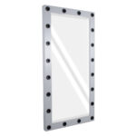 GloboStar® MAKEUP MIRROR-160x80-3 Μοντέρνος Καθρέπτης Μακιγιάζ με Πλαίσιο Φυσικού Ξύλου με Διακόπτη On/Off 20 x E27 AC220-240V - Μ80 x Π7 x Υ160cm - Γκρι Τσιμέντου - Image 5