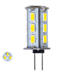 GLOBOSTAR® G4BACK 76133 Λάμπα G4 LED 5W 500lm 320° DC 12-24V IP20 Ψυχρό Λευκό 6000K Dimmable - Sanan SMD Chip - Back Pin - Μ1.8 x Π1.8 x Υ4.3cm - 2 Χρόνια Εγγύηση - Image 2