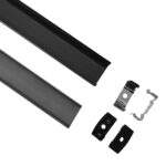 GloboStar® SURFACE-PROFILE 70810-3M Προφίλ Αλουμινίου - Βάση & Ψύκτρα Ταινίας LED με Μαύρο Φιμέ Κάλυμμα - Επιφανειακή Χρήση - Πατητό Κάλυμμα - Μαύρο - 3 Μέτρα - Πακέτο 5 Τεμαχίων - Μ300 x Π2.4 x Υ1.1cm - Image 2