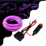 GloboStar® 82207 TUBE 360° Degree Διακοσμητική EL-Wire Neon Αυτοκινήτου Κορδόνι ΣΕΤ 3m 1W/3m 30lm/m 360° DC 12V με Βύσμα Αναπτήρα Αυτοκινήτου Αδιάβροχη IP68 Μωβ - Image 2