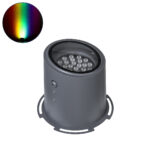 GloboStar® FLOOD-MILO 90742 Κινούμενος Προβολέας - Σποτ Φωτισμού Wall Washer για Φωτισμό Κτιρίων LED 48W 4080lm 10° DC 24V Αδιάβροχο IP67 Φ26 x Υ30cm RGBW DMX512 - Γκρι Ανθρακί - 3 Χρόνια Εγγύηση - Image 2