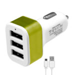 Globostar® 79502 Πράσινος Φορτιστής Αυτοκινήτου DC 12-24V με 3 Εξόδους USB DC 5V Max 3.1A 20W και Καλώδιο USB σε Type-C - Image 2