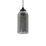 GLOBOSTAR® TUBE 206-0030 Μοντέρνο Κρεμαστό Φωτιστικό Οροφής με Ντουί 1 x E27 AC 220-240V IP20 - Μαύρο Φιμέ - Μ10 x Π10 x Υ24cm - Image 2