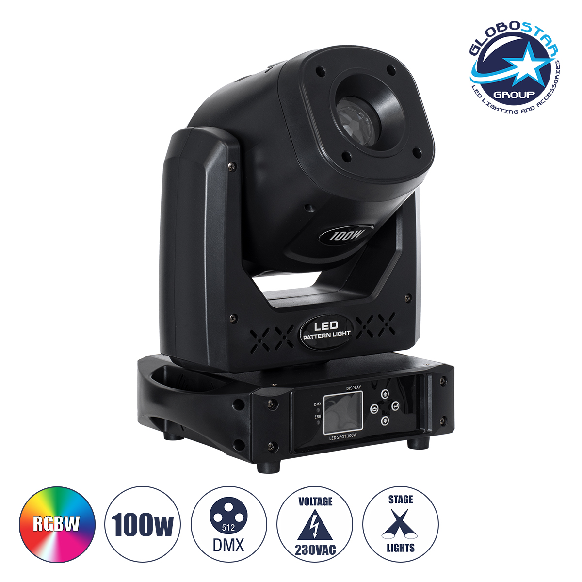 51156_1 GloboStar® HERACLES 51156 Επαγγελματική Κινούμενη Ρομποτική Κεφαλή PATTERN Light CREE LED 100W AC 220V-240V IP20 RGBW DMX512 - Μ25.5 x Π20 x Υ35cm - 2 Χρόνια Εγγύηση - Image 1