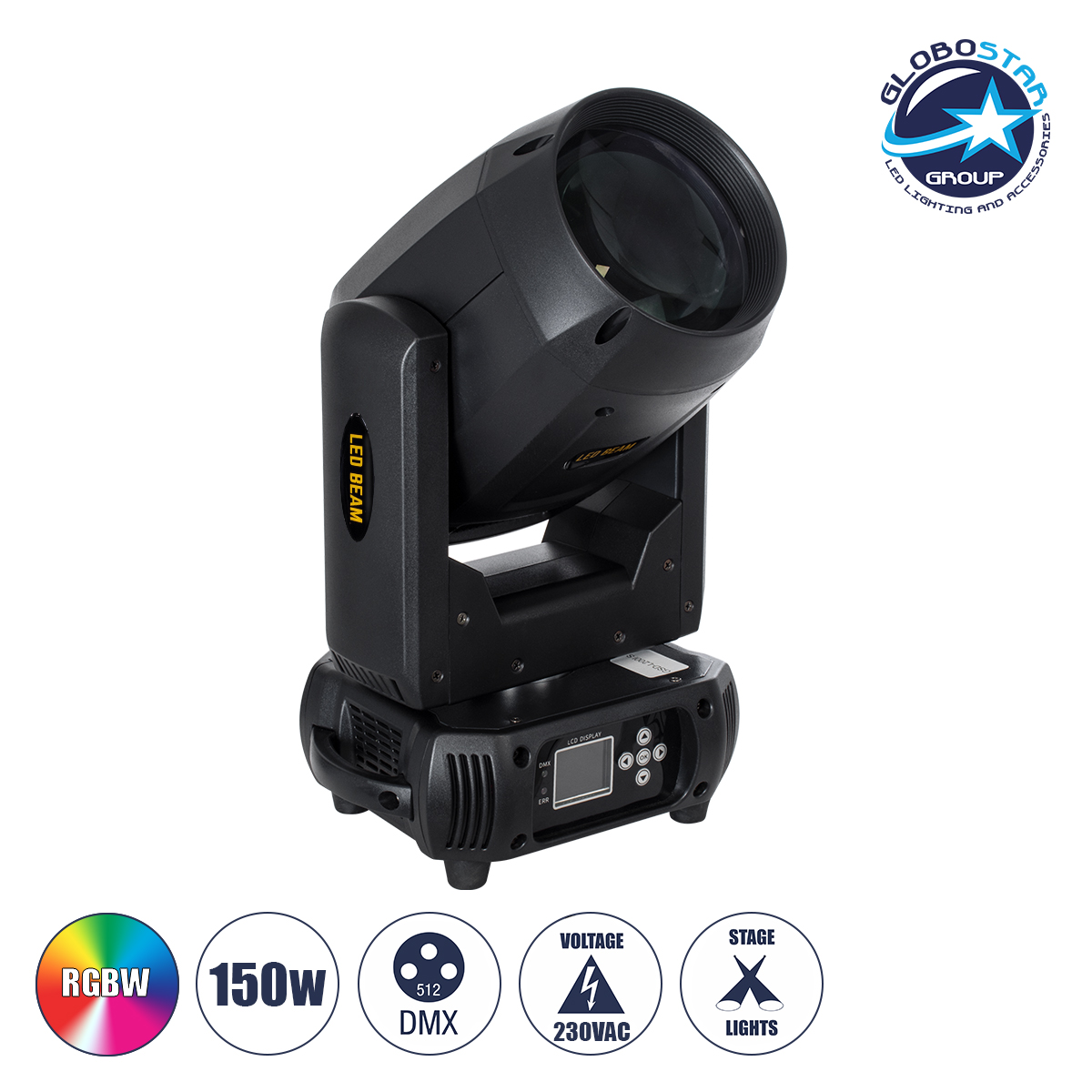 51169_01 GloboStar® HERA 51169 Επαγγελματική Κινούμενη Ρομποτική Κεφαλή Super BEAM Light CREE LED 150W AC 220V-240V IP20 RGBW DMX512 - Μ25.5 x Π18 x Υ43cm - 2 Χρόνια Εγγύηση - Image 1