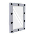 GloboStar® MAKEUP MIRROR-60x90-3 Μοντέρνος Καθρέπτης Μακιγιάζ με Πλαίσιο Φυσικού Ξύλου με Διακόπτη On/Off 10 x E27 AC220-240V - Μ60 x Π7 x Υ90cm - Γκρι Τσιμέντου - Image 5