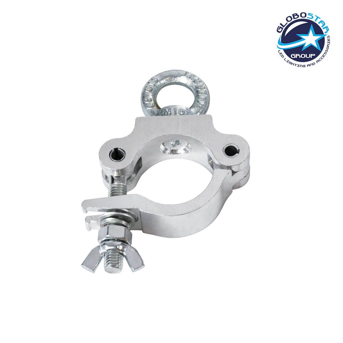 51186_1 GloboStar® CLAMPS 51186 Επαγγελματικός Γάντζος Hook Αλουμινίου Ύψηλης Αντοχής για Κρέμαση, Στήριξη & Τοποθέτηση Προϊόντων Stage σε Τράσες - Μ16 x Π12 x Υ3cm - Χρώμιο - Image 1