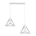 GLOBOSTAR® TRIANGLE 00612 Μοντέρνο Κρεμαστό Φωτιστικό Οροφής με Ντουί 2 x E27 AC 220-240V IP20 - Λευκό - Μ60 x Π22 x Y130cm - Image 2