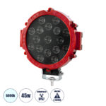 GloboStar® 85422 Vehicle & Forklift Work Lights - Φώτα Εργασίας για Οχήματα Περονοφόρα - Κλάρκ LED 45W DC 9-80V Αδιάβροχο IP67 Μαύρο Κόκκινο Μ20 x Π18 x Υ5cm - Image 2