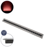 GloboStar® UNDERGROUND-REMVI 90194-R Χωνευτό Φωτιστικό Wall Washer Δαπέδου LED 18W 1440lm 10° DC 24V Αδιάβροχο IP68 L100 x W9 x H7.2cm Κόκκινο - Ανοξείδωτο Ατσάλι - 3 Years Warranty - Image 2