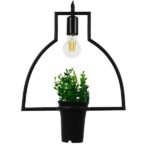 GLOBOSTAR® FLOWERPOT 10001209 Μοντέρνο Κρεμαστό Φωτιστικό Οροφής με Ντουί 1 x E27 AC 220-240V IP20 - Μαύρο & Πράσινο - Μ34 x Π34 x Y34cm - Image 2