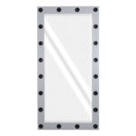 GloboStar® MAKEUP MIRROR-160x80-3 Μοντέρνος Καθρέπτης Μακιγιάζ με Πλαίσιο Φυσικού Ξύλου με Διακόπτη On/Off 20 x E27 AC220-240V - Μ80 x Π7 x Υ160cm - Γκρι Τσιμέντου - Image 4