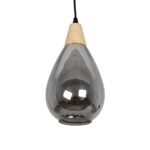 GLOBOSTAR® NOAH 999-0184 Μοντέρνο Κρεμαστό Φωτιστικό Οροφής με Ντουί 1 x E27 AC 220-240V IP20 - Γκρι & Μπεζ - Μ16 x Π16 x Υ30cm