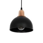 GLOBOSTAR® ΗUT 203-0145 Μοντέρνο Κρεμαστό Φωτιστικό Οροφής με Ντουί 1 x E27 AC 220-240V IP20 - Μάυρο & Χάλκινο - Μ18 x Π18 x Υ18cm - Image 2