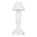 GloboStar® LUNNA 76476 Επαναφορτιζόμενο Επιτραπέζιο Φωτιστικό Πορτατίφ LED 1.5W 105lm 120° DC 5V IP44 CCT Ultra Θερμό 1500K - Φυσικό Λευκό 4500K - Ψυχρό Λευκό 6000K Dimmable Λευκό Πλαστικό - Μ9 x Π9 x Υ23cm- 2 Χρόνια Εγγύηση - Image 2