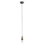 GLOBOSTAR® SUSPENS 115105 Vintage Κρεμαστό Φωτιστικό Οροφής με Ντουί 1 x E27 AC 220-240V IP20 - Χρυσό & Καφέ - Μ10 x Π10 x Y108.7cm - Image 2