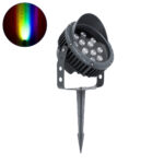 GLOBOSTAR® TREEVINA 90362 Φωτιστικό Σποτ με Αντιθαμβωτική Γρίλια για Φυτά - Δέντρα με Βάση Κήπου / Καρφωτό LED 24W 2040lm 10° DC 24V Αδιάβροχο IP65 Πολύχρωμο RGBW Dimmable DMX512 - Bridgelux SMD Chip - Γκρι Ανθρακί - Μ21.5 x Π18.3 x Υ14cm - 3 Χρόνια Εγγύηση - Image 2
